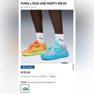 PUMA Vibrant Orange and Blue Sneakers